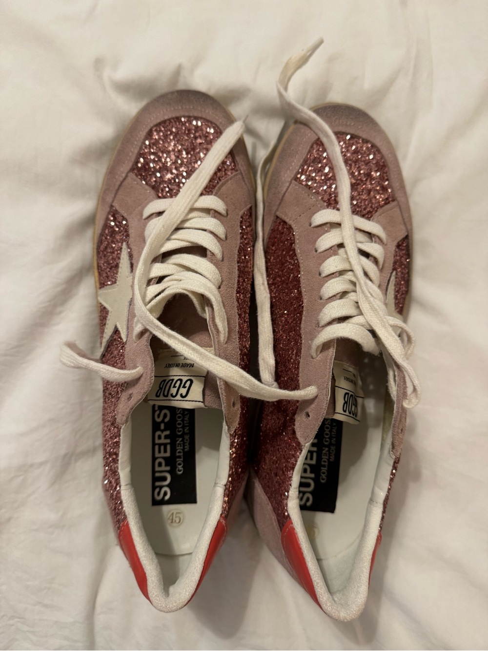 Golden Goose Replica Super-Star Glitter Low-Top Sneakers in Rose Pink